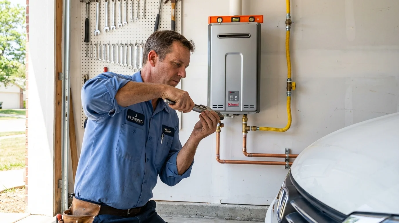 Tankless water heater installation by a Johns Plumbing LLC plumber in Succasunna
